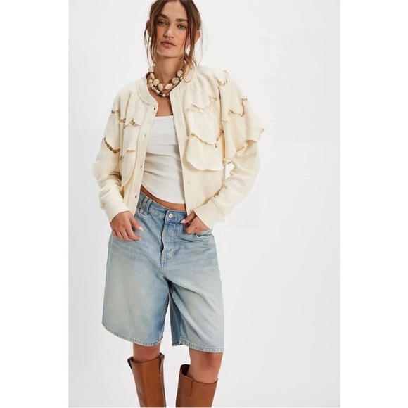 New Free People Fluttercape Sweatshirt Size M - Picture 4 of 7